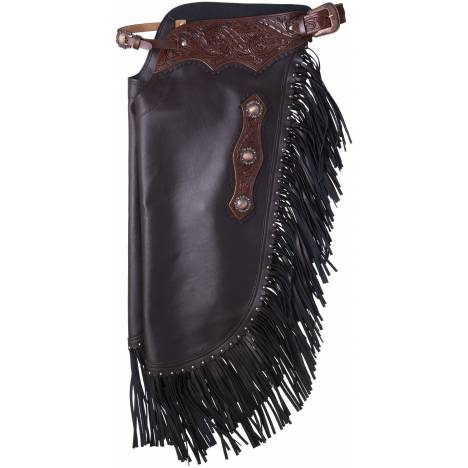 Tough-1 Faux Leather Chinks - Floral Tooled Yoke