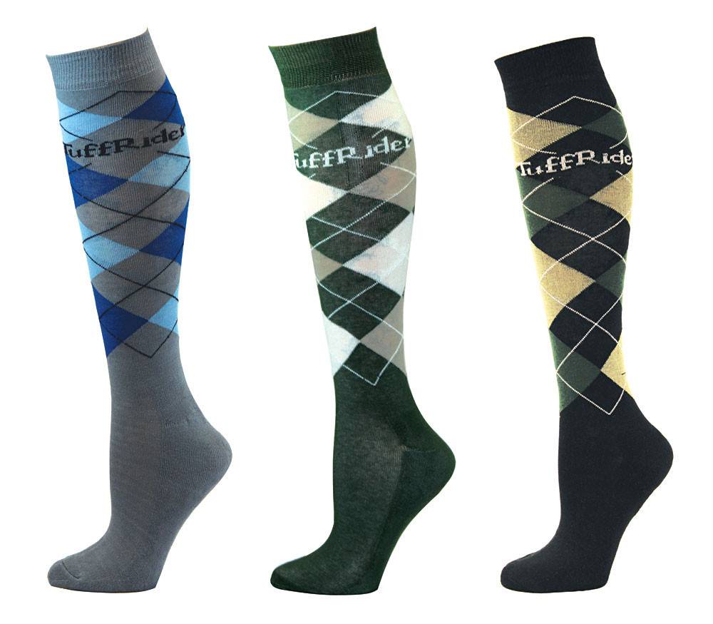 Tuffrider Argyle Knee Hi Socks 3 Pack EquestrianCollections
