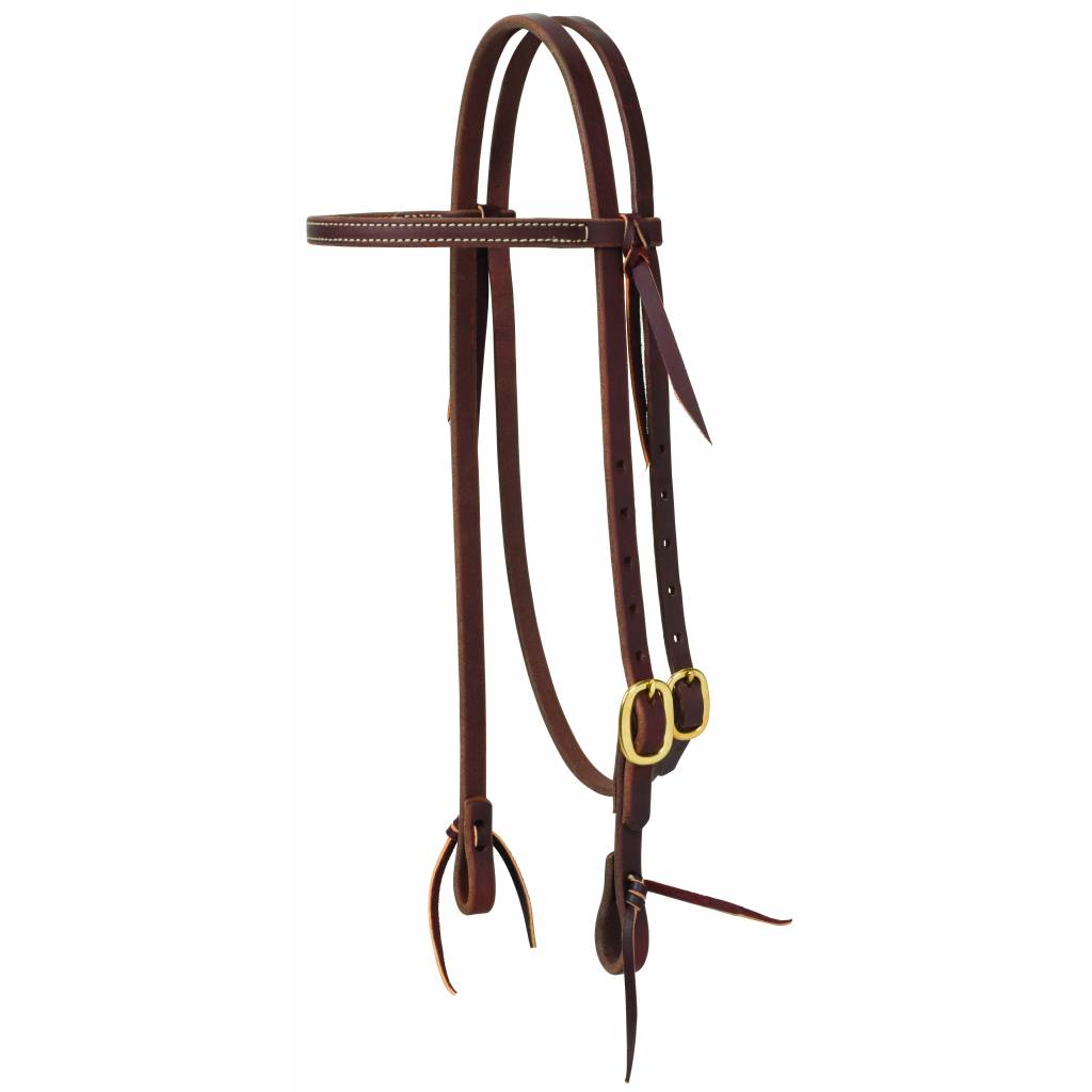 Weaver Working Tack Straight Browband Brass Buckle Headstall