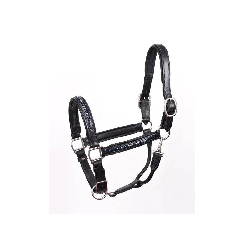 Perri's Bling Padded Leather Halter - Pearl