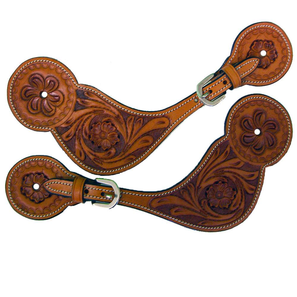 Western Spur Strap with Foral Design