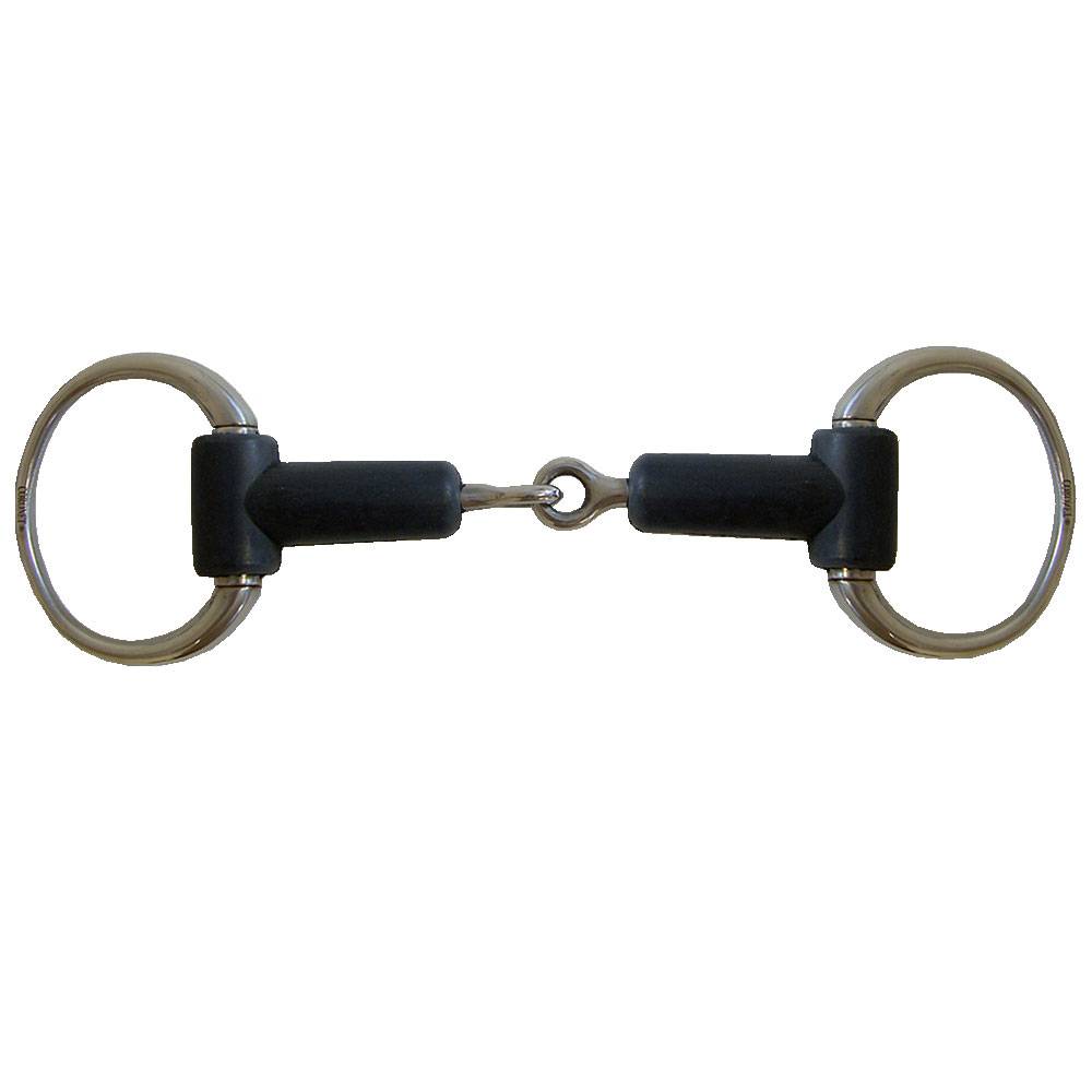 Eggbutt Rubber Mouth Snaffle Bit with Round Rings