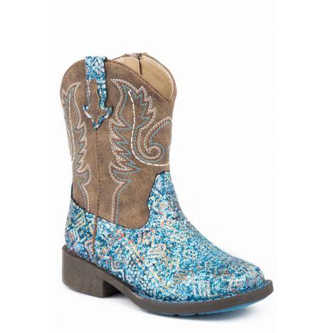 Roper Glitter Azteca - Toddler - Blue Southwest