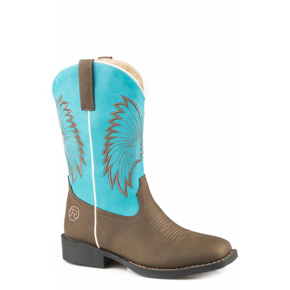 brown turquoise boots