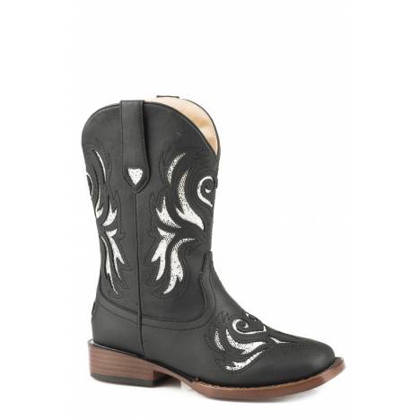 Roper Glitter Breeze Silver Bling Western Boots-Kids