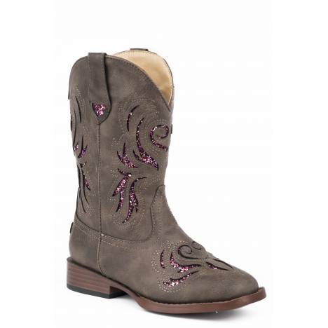 Roper Glitter Breeze Pink Bling Western Boots-Kids