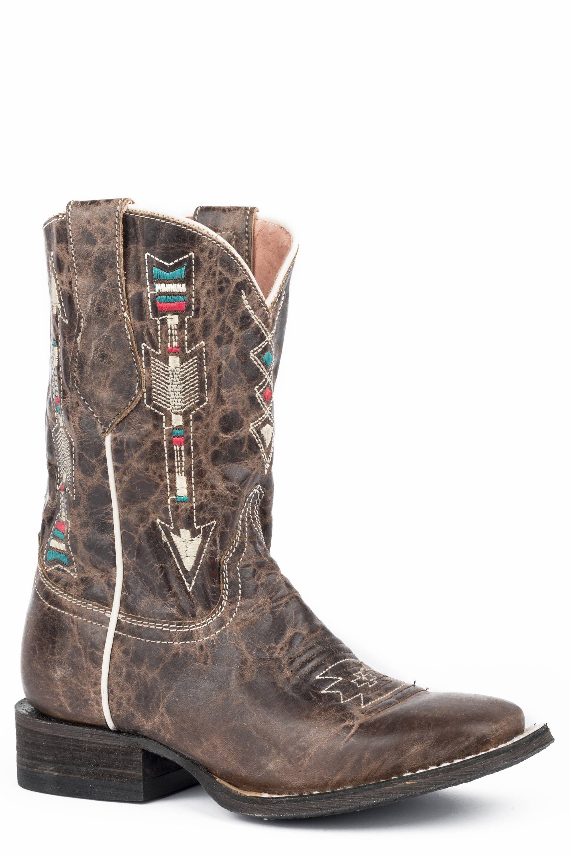 Roper Arrows Square Toe Western Boots-Kids