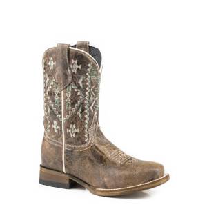 Roper Out West Square Toe Western Boots-Kids