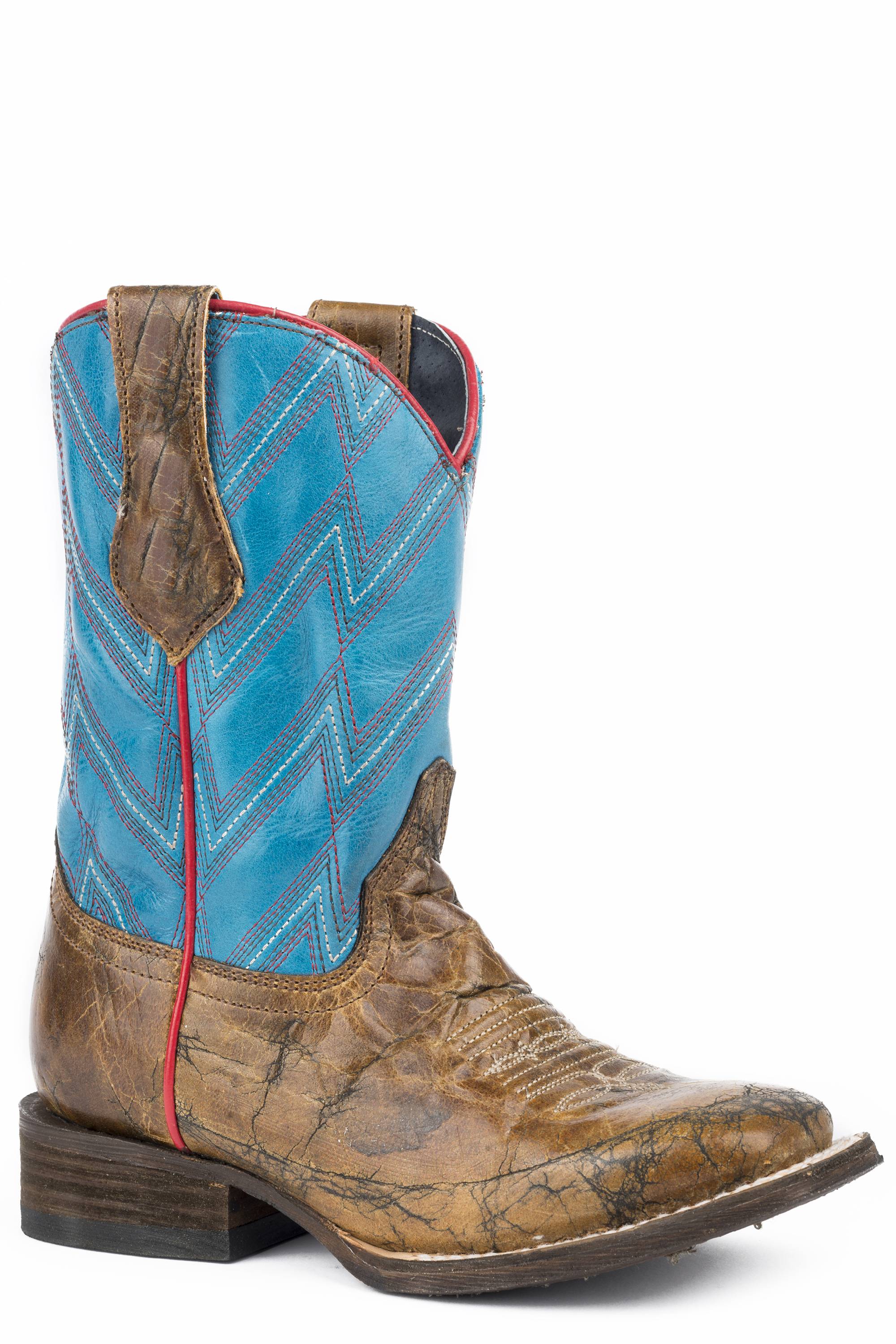 4-134797 Roper Chevron Square Toe Western Boots-Kids sku 4-134797