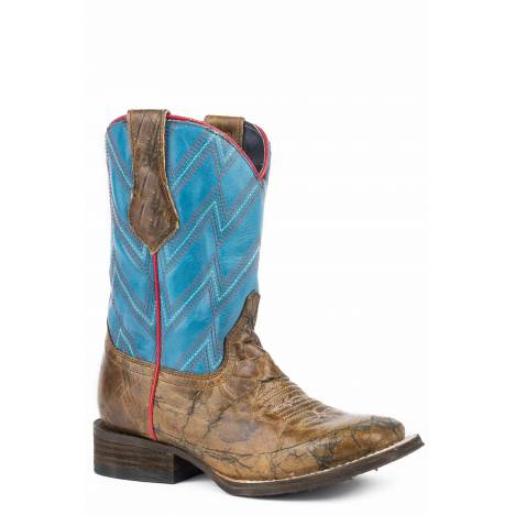 Roper Chevron Square Toe Western Boots-Kids