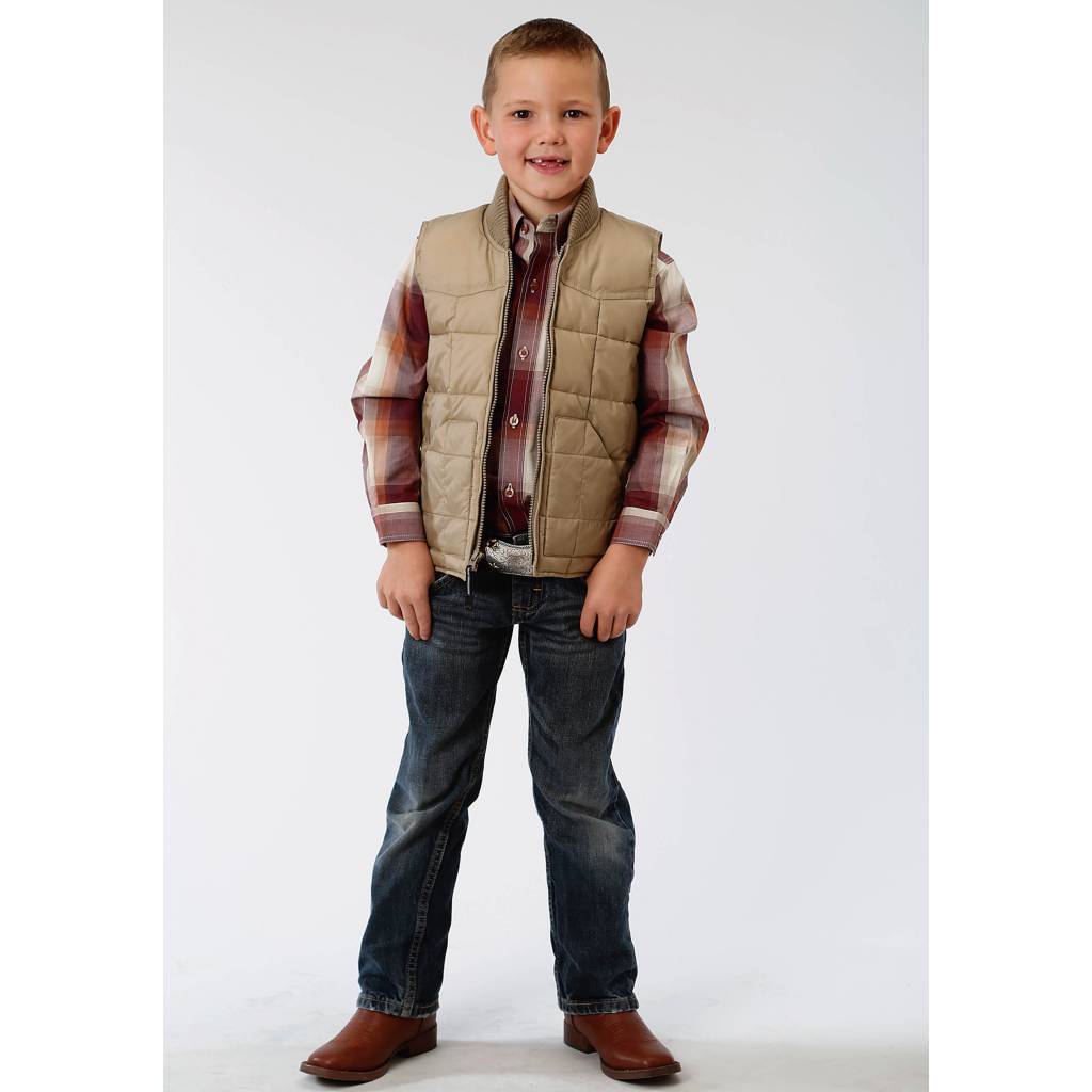 Roper Rangegear Down Vest-Boys-Brown