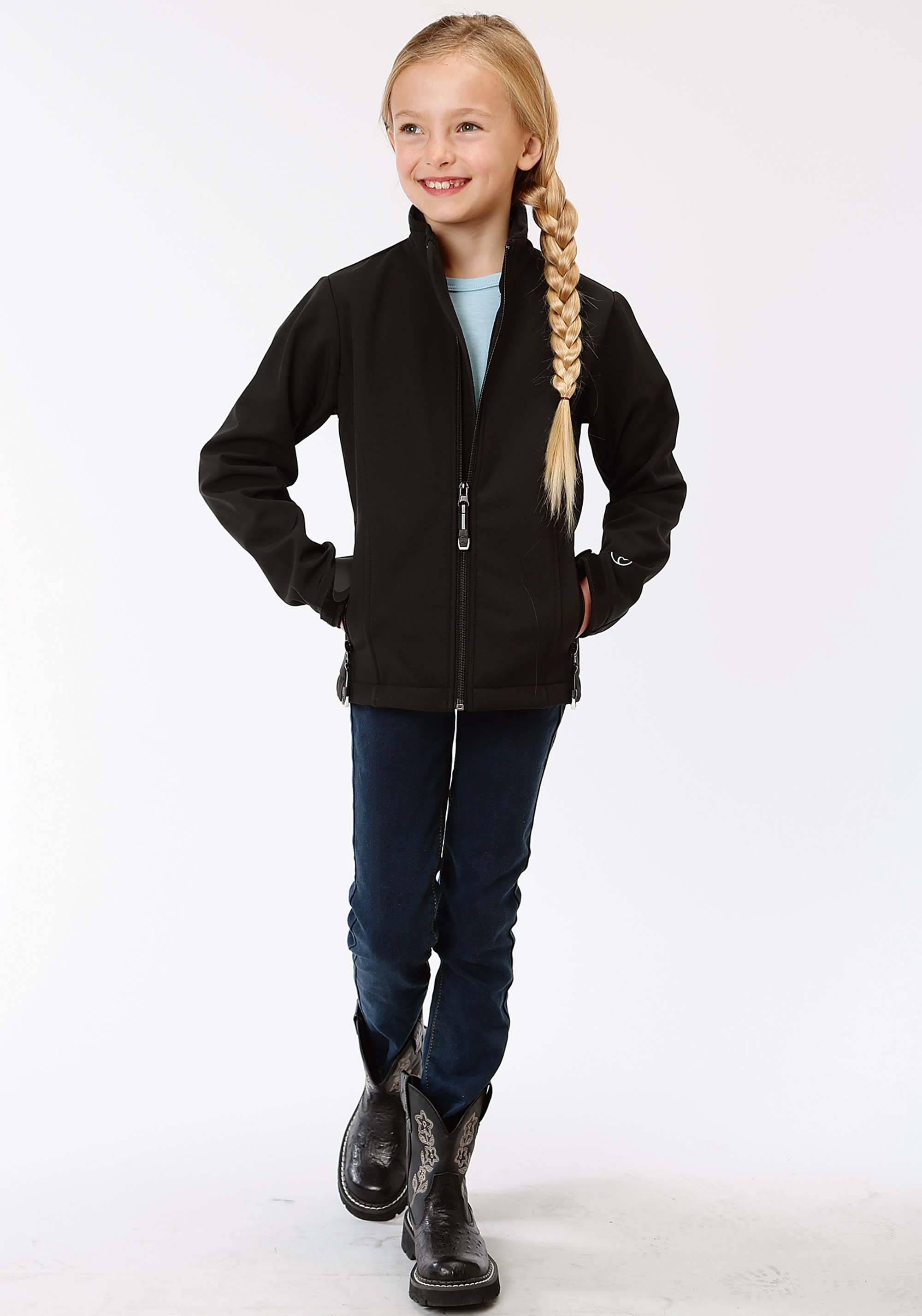 girls black lightweight jacket