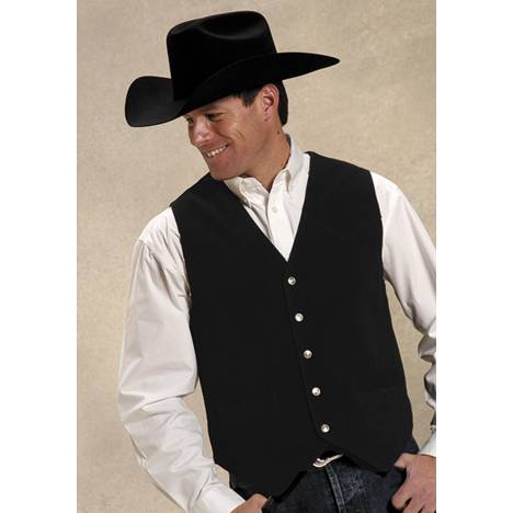 Roper Men's Suede Vest - Black