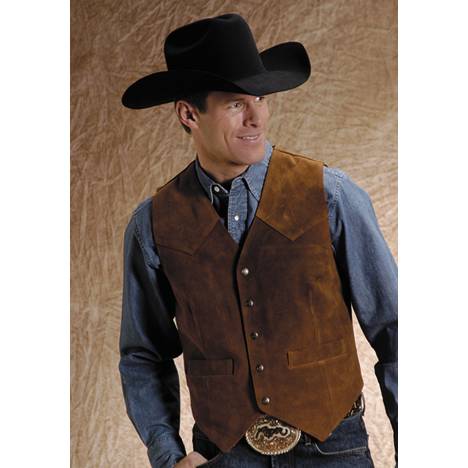 Roper Men's Suede Vest - Light Brown