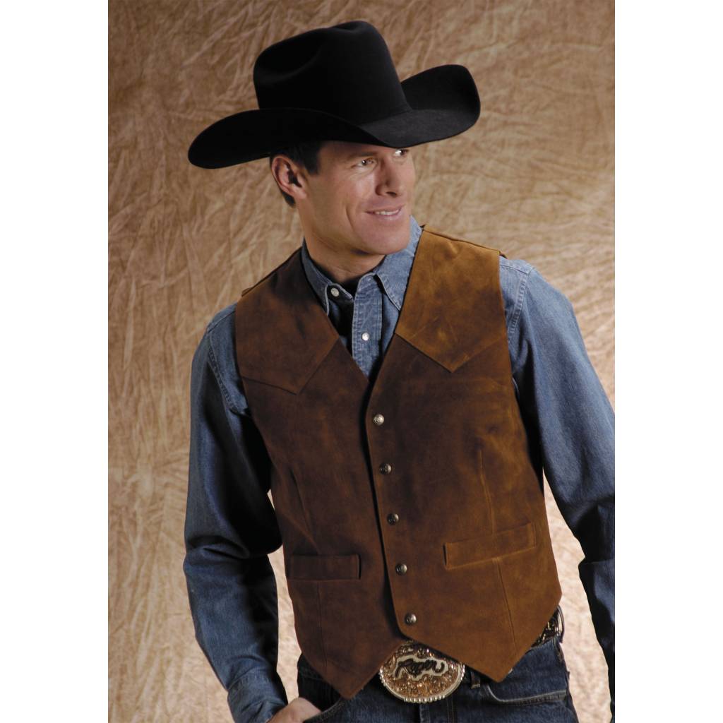 Roper Men's Tall Man Suede Vest - Sand