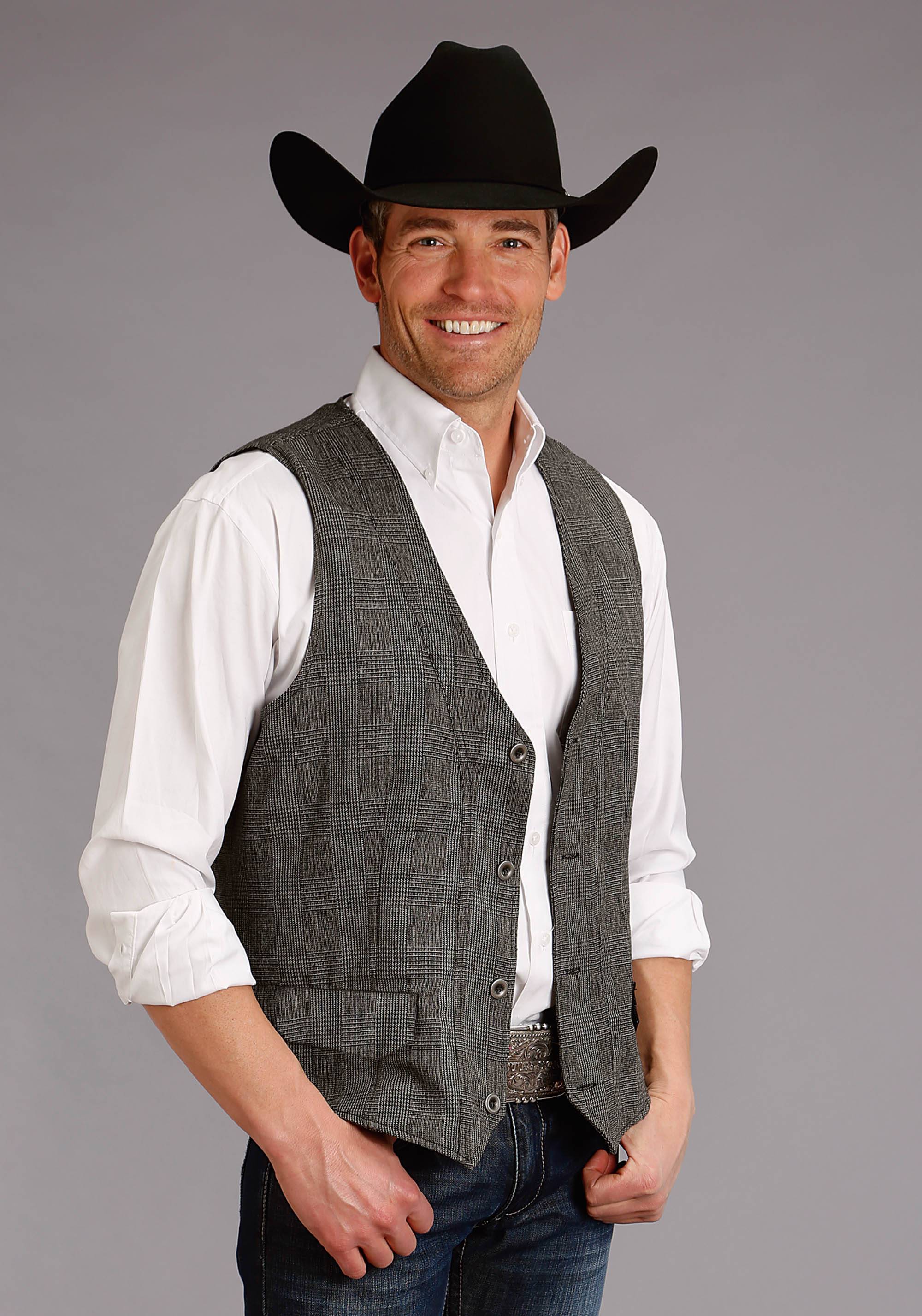 Stetson Wool Blend Vest - Mens - Grey