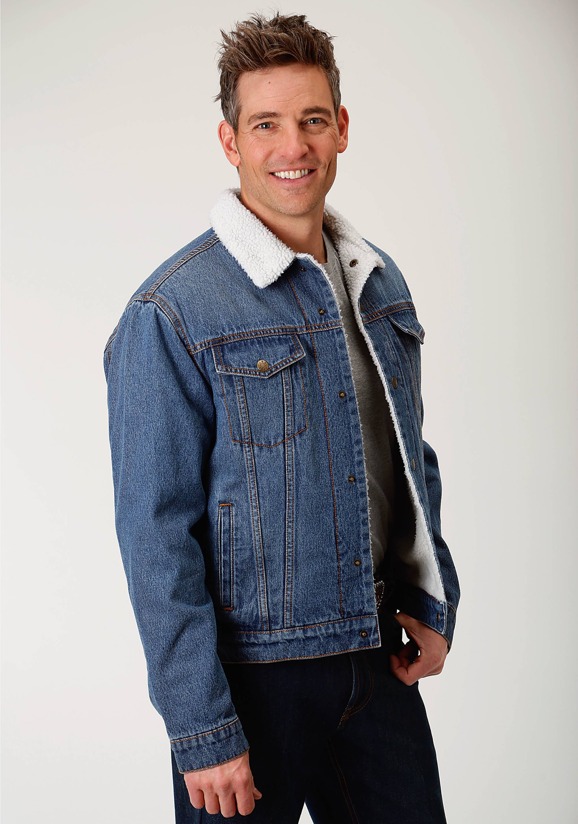 denim jacket with sherpa lining mens