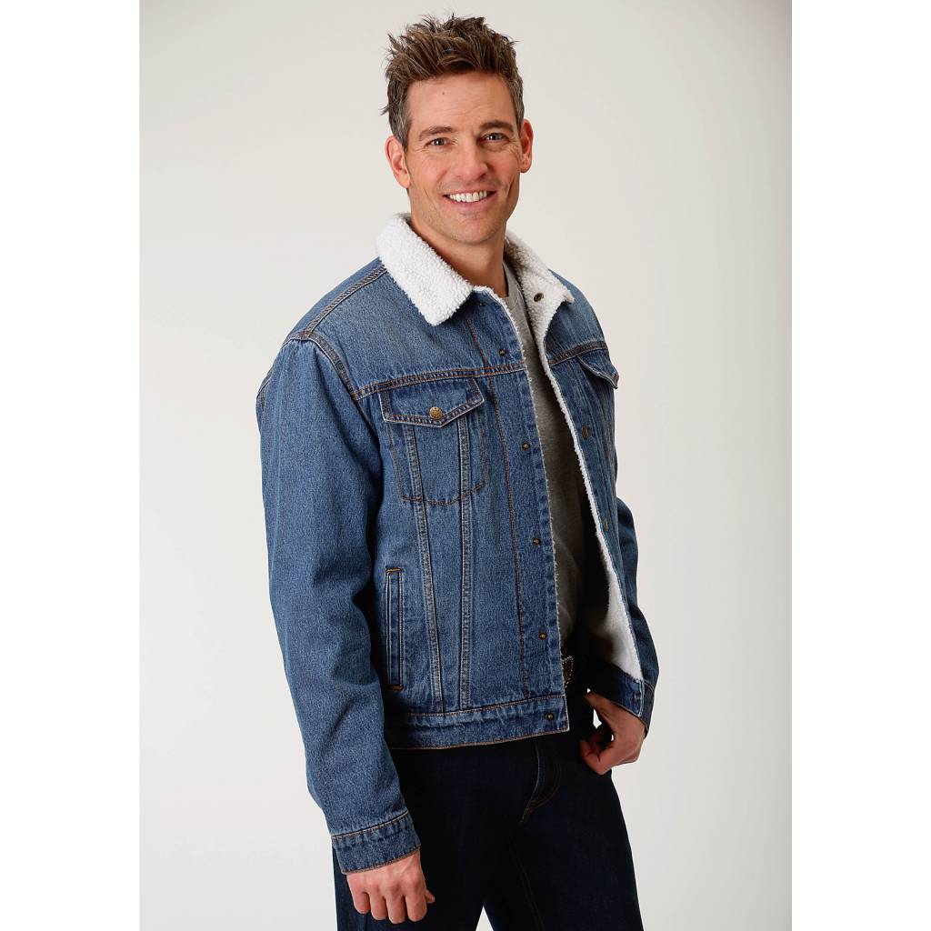 Roper Rangegear Sherpa Lined Jean Jacket - Mens - Blue