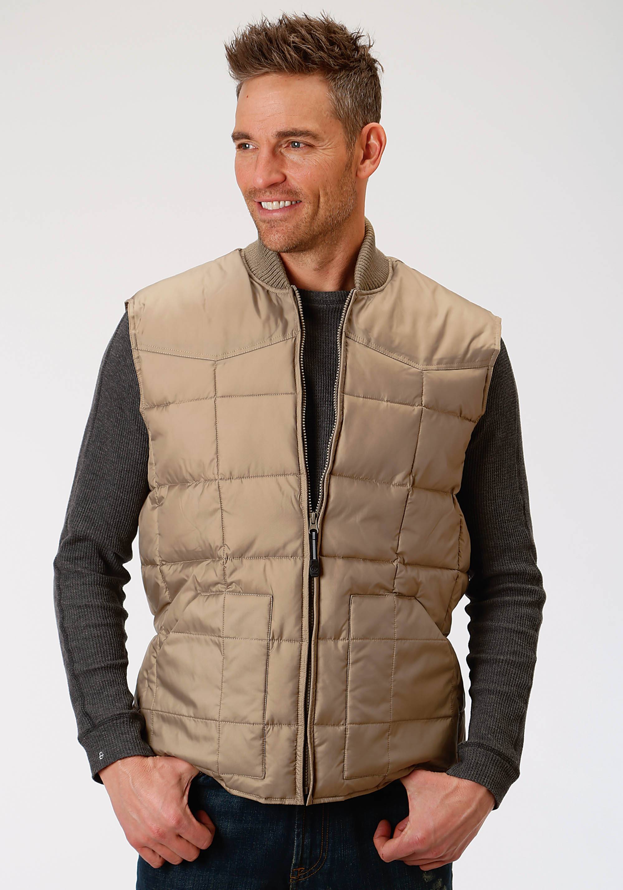 Mens western deals down vest