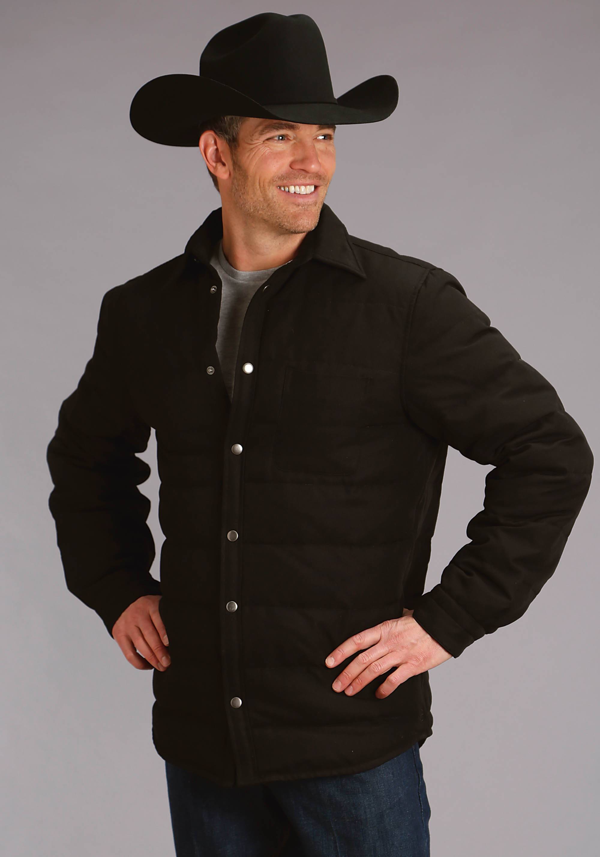 Stetson Canvas Shirt Jacket - Mens - Black