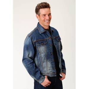 Stetson Denim Jacket with Logo - Mens - Blue