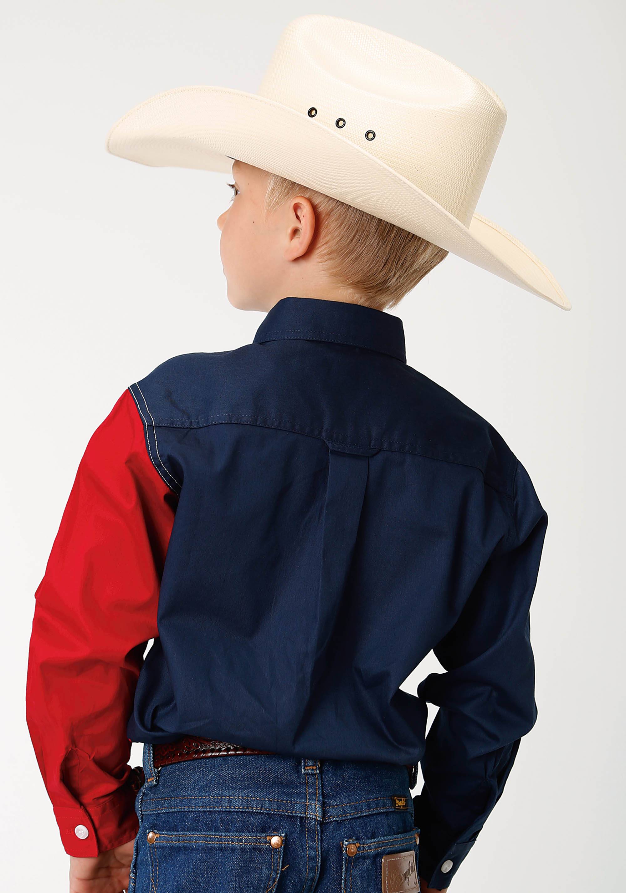 Roper Texas Pieced Flag Western Shirt - Boys | EquestrianCollections