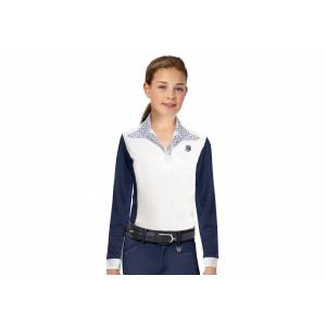8 10 12 14 16 Kaki Girls English Horse Riding White Long Sleeve Show Shirt sz