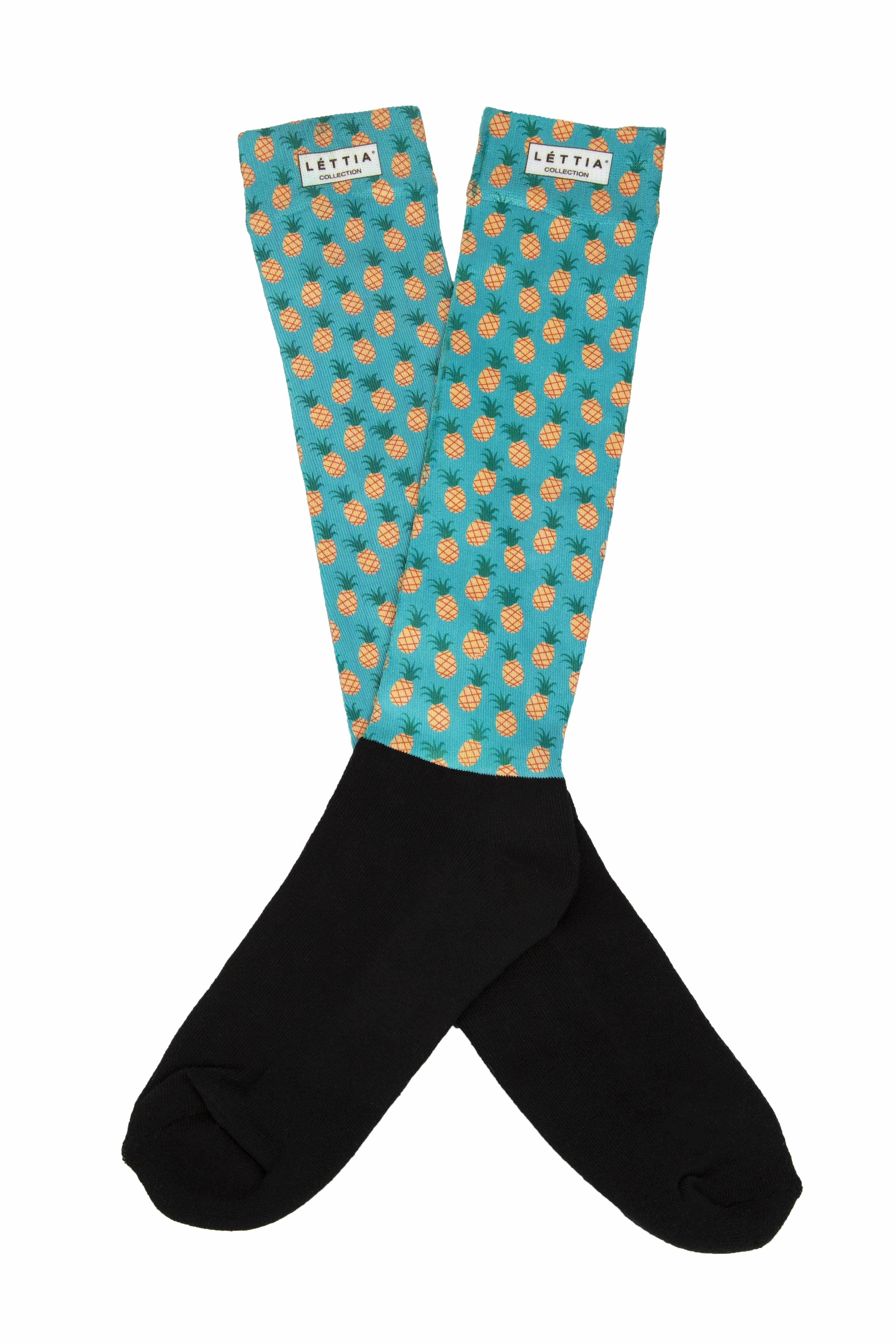 Lettia Pineapple Nylon Spandex Padded Sock