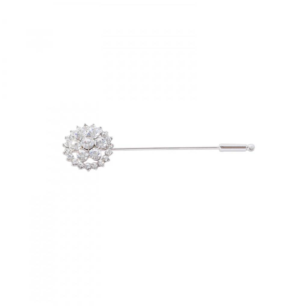 Horze Flower Crystal Silver Stock Pin