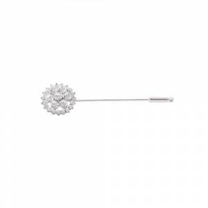 Horze Flower Crystal Silver Stock Pin