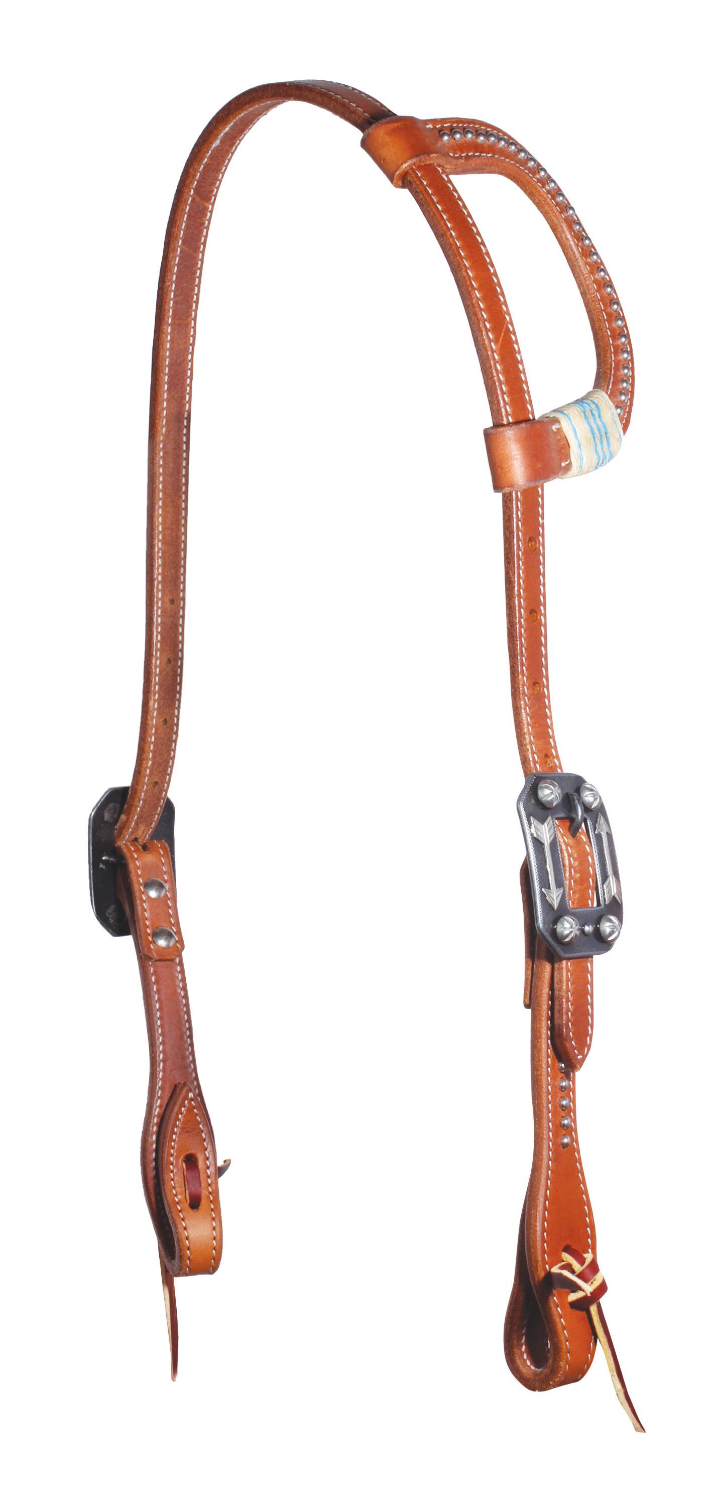 Professionals Choice Turquoise Rawhide One-Ear Headstall
