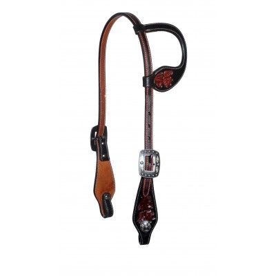 Professionals Choice Chocolate Floral One-Ear Headstall