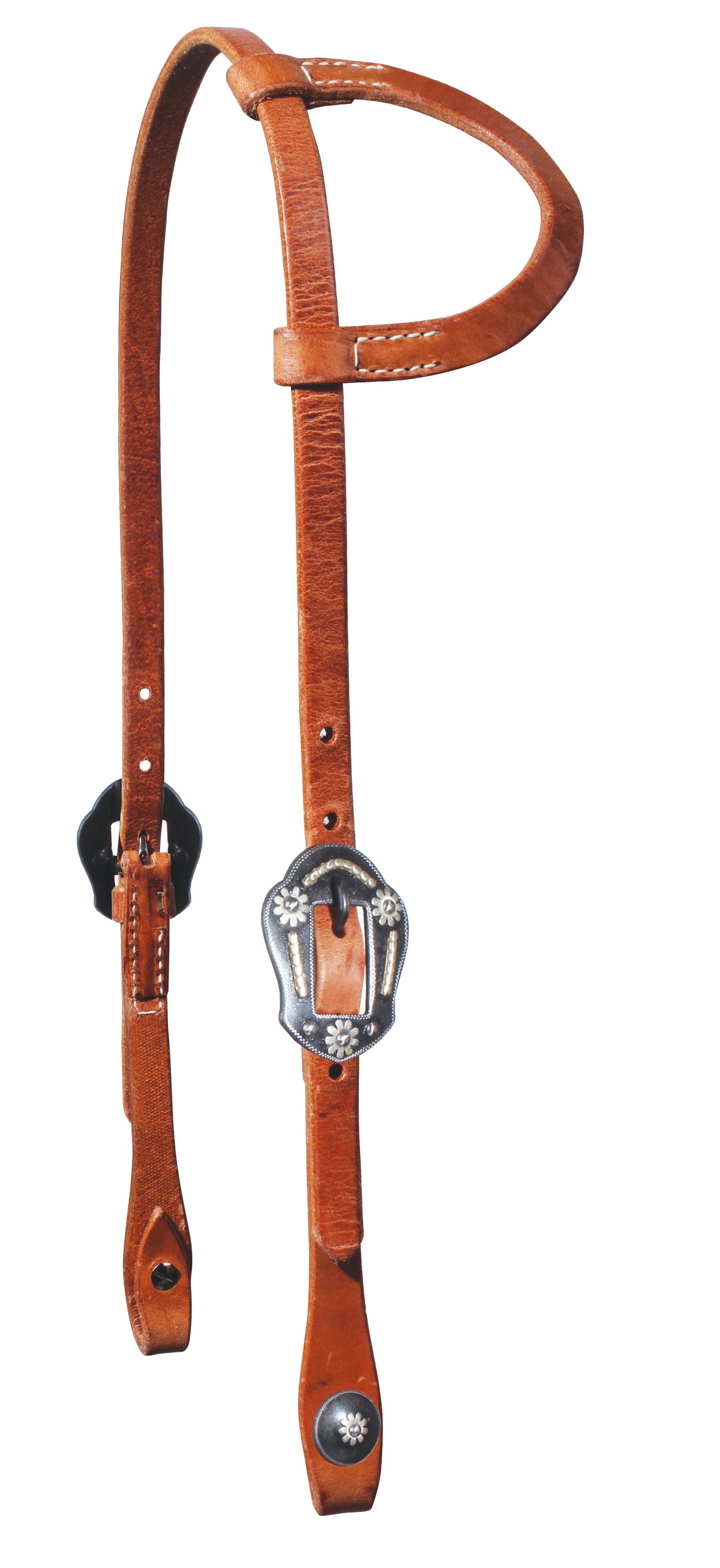 Schutz By Professionals Choice Flat Ear Headstall - Daisy Buckle