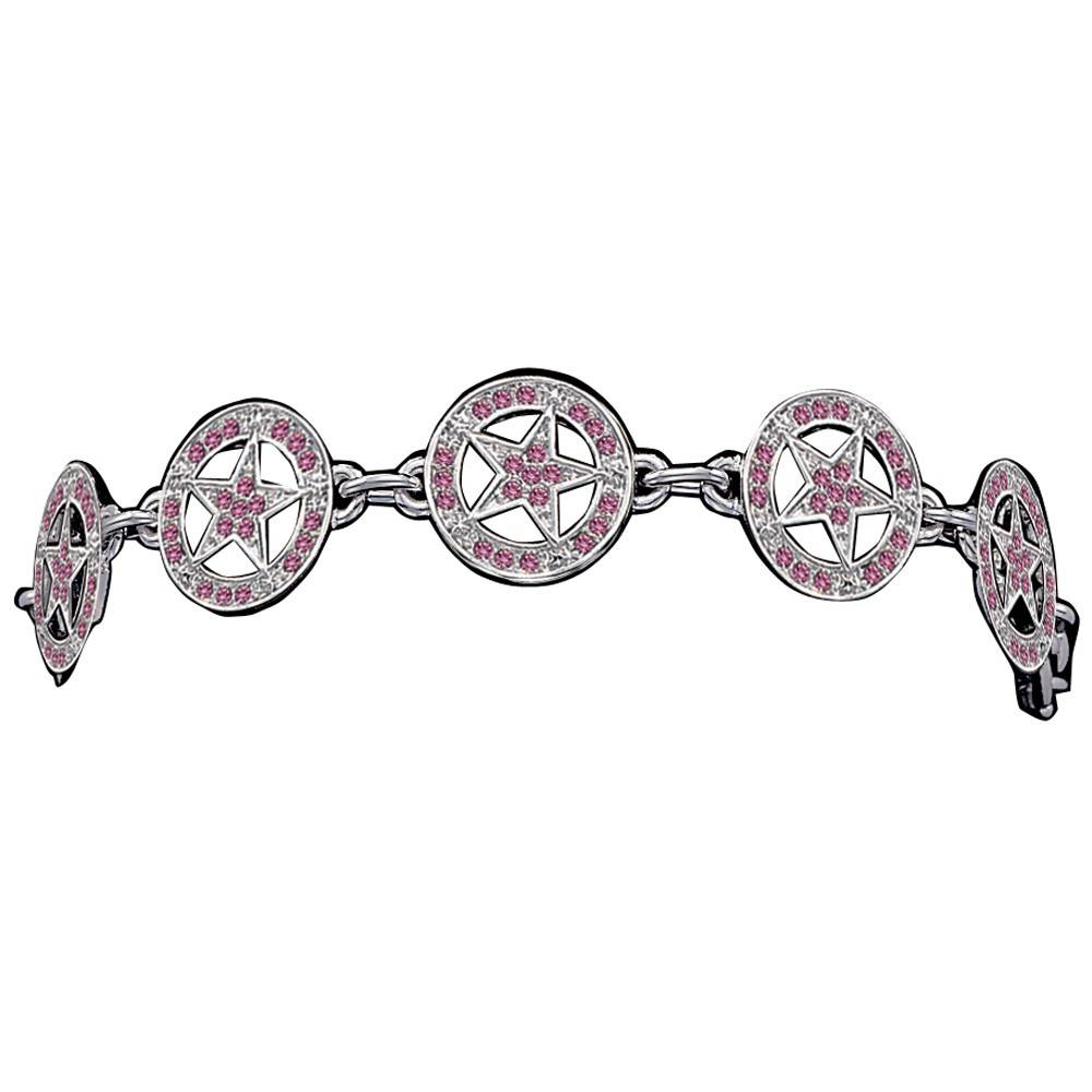 Montana Silversmiths Star Concho Bracelet with  Pink Rhinestones