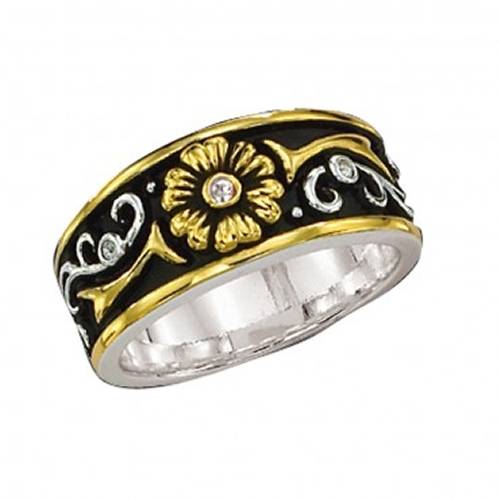 Montana Silversmiths Solitare Golden Flower Ring