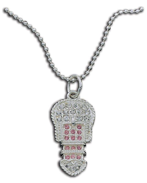 6-160473 Montana Silversmiths Crystal Pink Buckle Necklace sku 6-160473