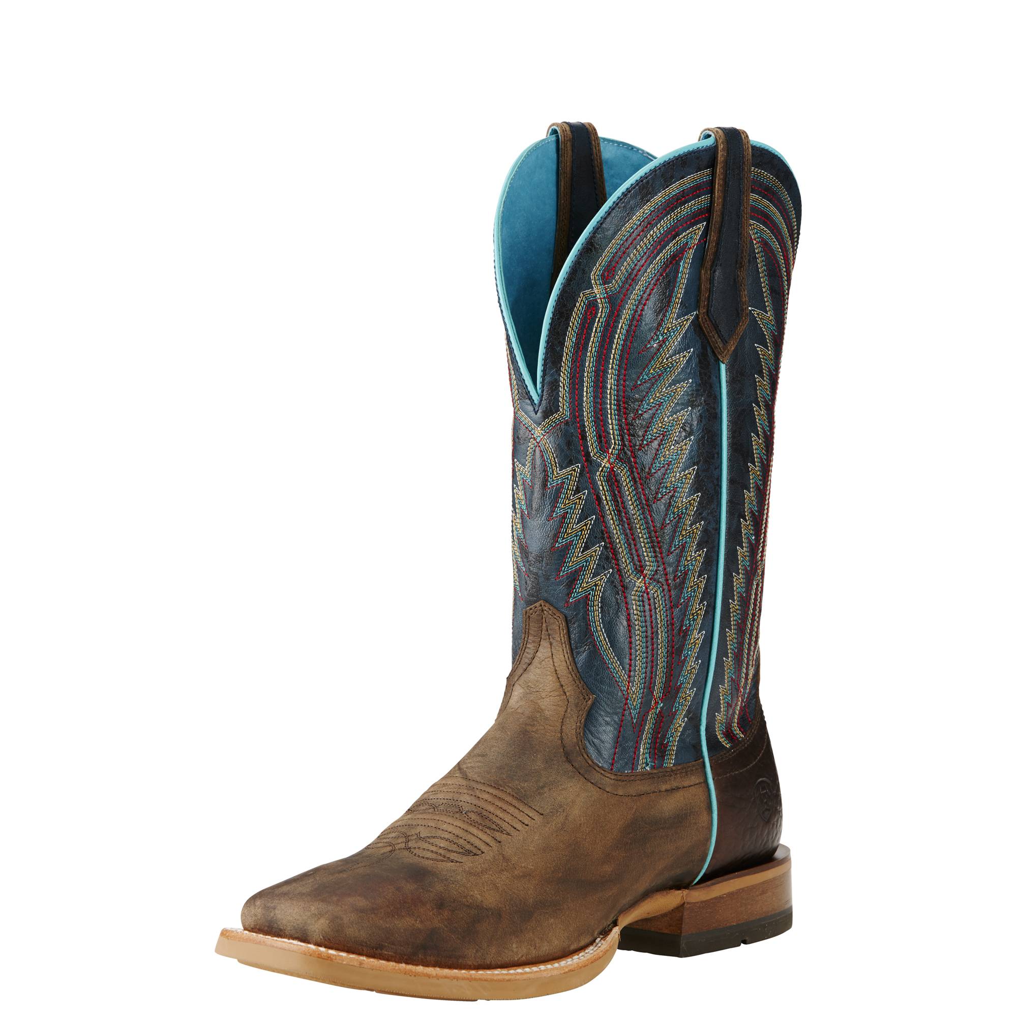 Ariat Chute Boss Western Boots - Mens - Branding Iron Brown/Blue