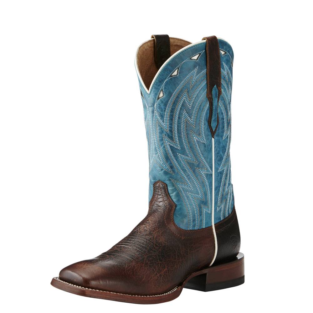 Ariat Men's Cowtown Boots Chocolate Bullfrog Caribbean