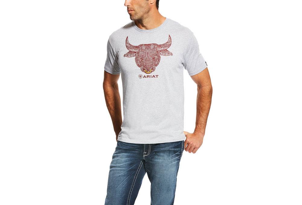 Ariat Bull Strong Tee Mens Athletic Heather