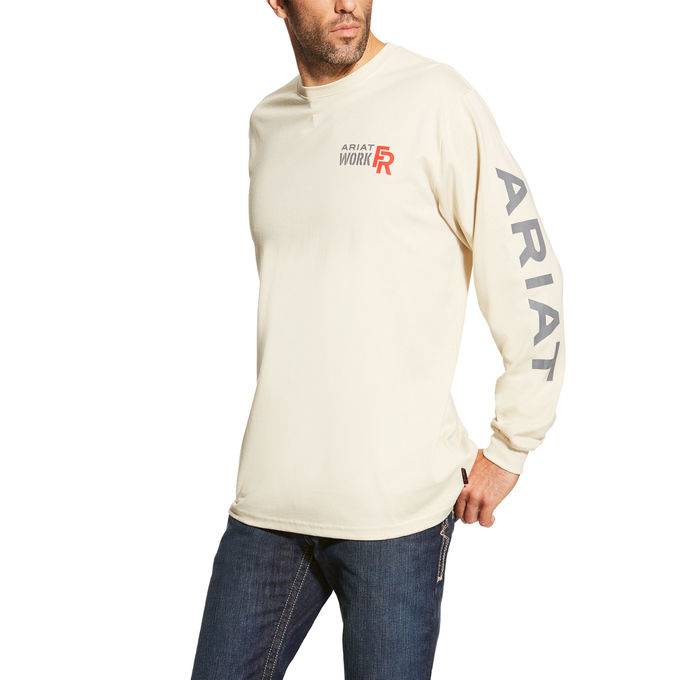 Ariat Flame Resistant Logo Crew - Mens - Sand