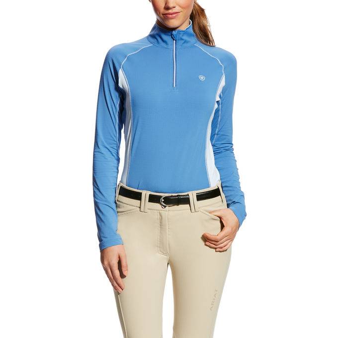 6-194961 Ariat Tri Factor 1/4 Zip - Ladies - Blue Saga sku 6-194961