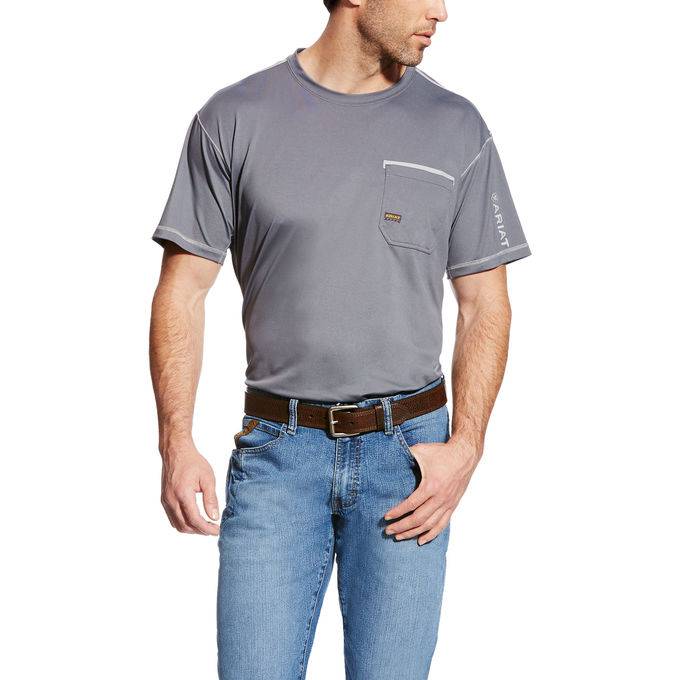 6-194980 Ariat Rebar Freeze Point SS T-Shirt - Mens - Grey sku 6-194980