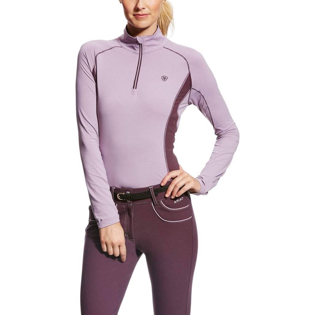 Ariat Tri Factor 1/4 Zip - Ladies - Plum Shadow