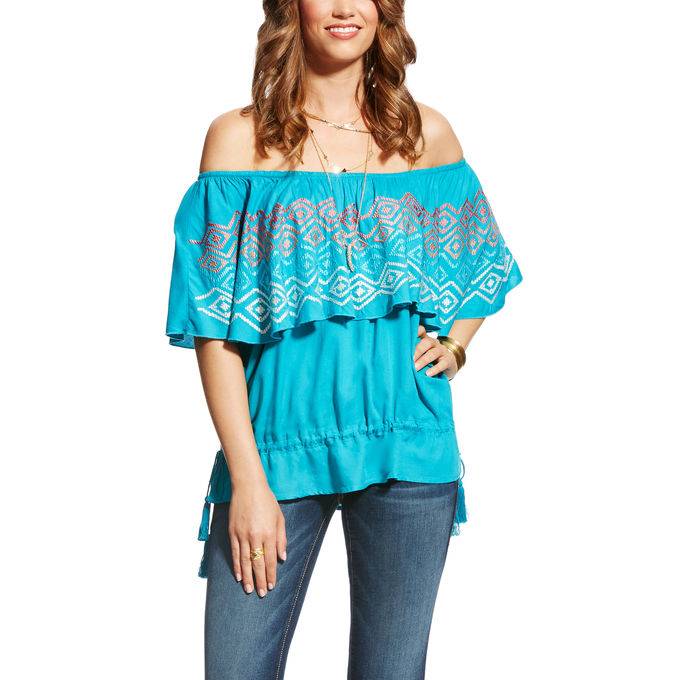 6-195058 Ariat Carolina Top - Ladies - Enamel Blue sku 6-195058