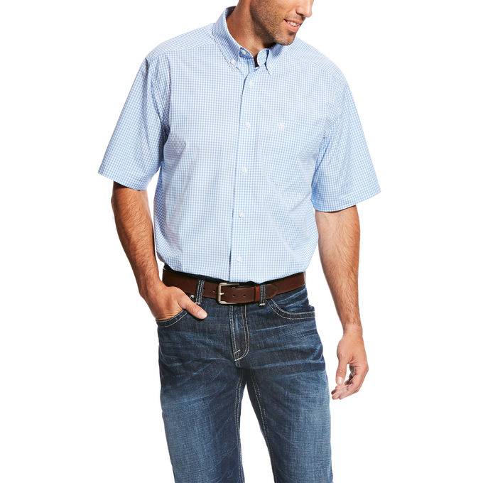 Ariat Marrow Short Sleeve Performance Shirt - Mens - Noon Sky