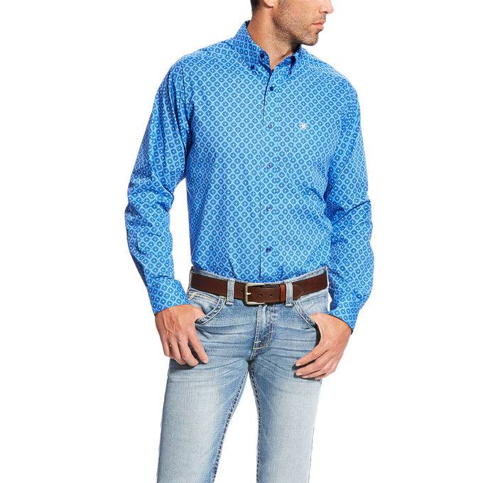 Ariat Marvel Long Sleeve Print Fitted Shirt - Mans - Marina