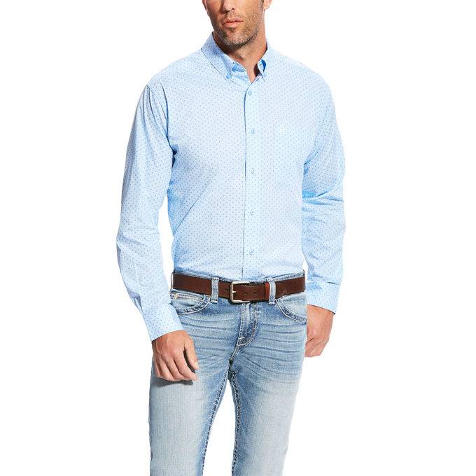 Ariat Milner Long Sleeve Print Fitted Shirt - Mens - Noon Sky