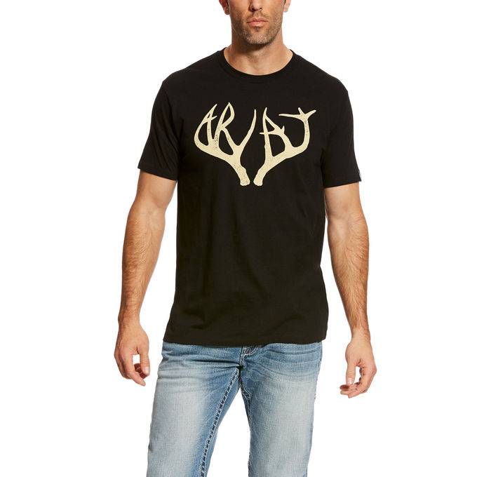 6-195238 Ariat Antlers Tee - Mens - Black sku 6-195238