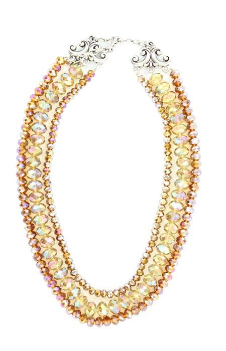 Three Strand Beaded Necklace