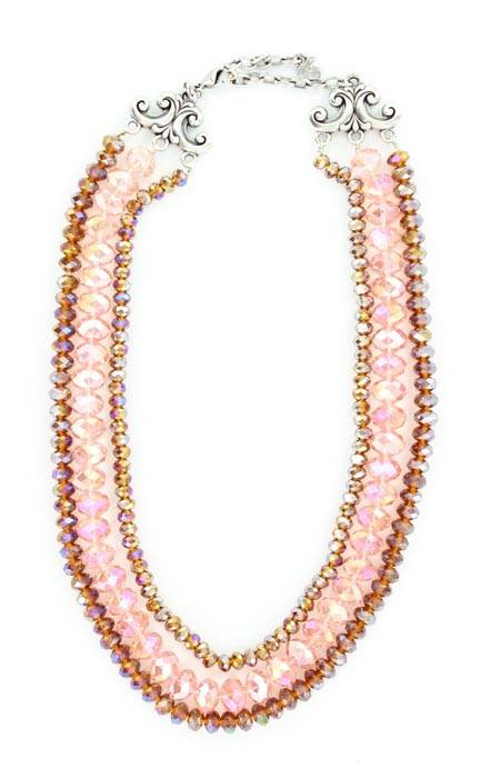 Three Strand Beaded Necklace